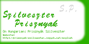 szilveszter prisznyak business card
