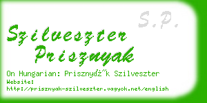 szilveszter prisznyak business card